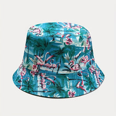 Flamingo Print Bucket Hat Lightweight Sunscreen Basin Hat