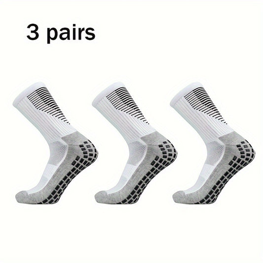 3 Pairs Non Slip Football Socks for Men Sport Socks Running Basketball Crew