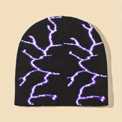 Men's Lightning Print Knit Hat