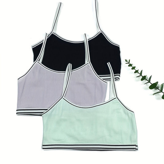 3pcs Kids Cotton Elastic Underwear Girl's Vests Pop Bra Outfits