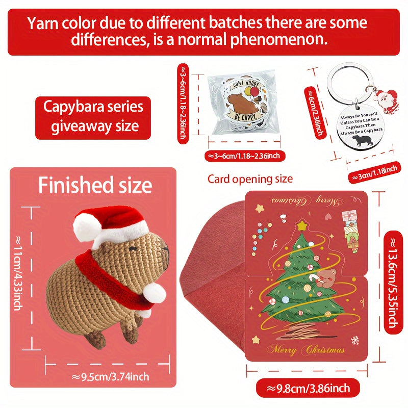 Christmas Capybara Crochet Kit - Animal Knitting Material Package