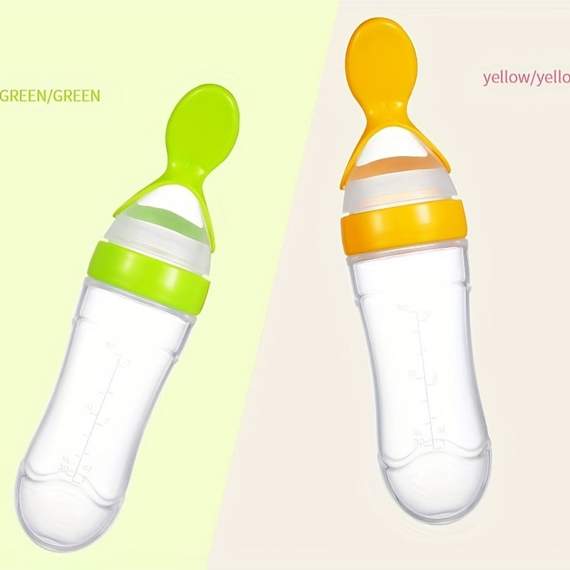 Baby Silicone Squeeze Spoon Rice Paste Feeder