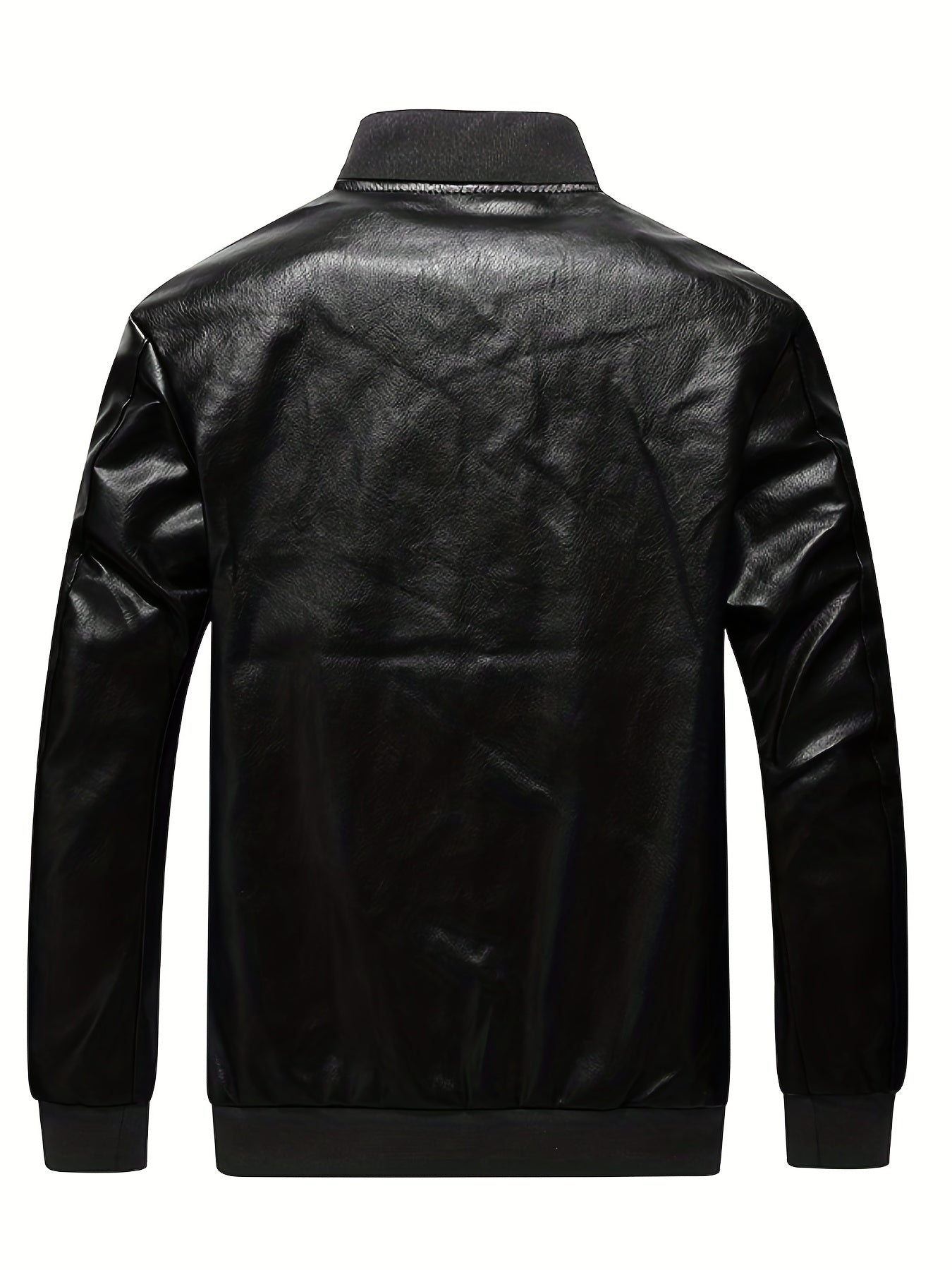 Men's Windproof PU Leather Jacket Outdoor Wear