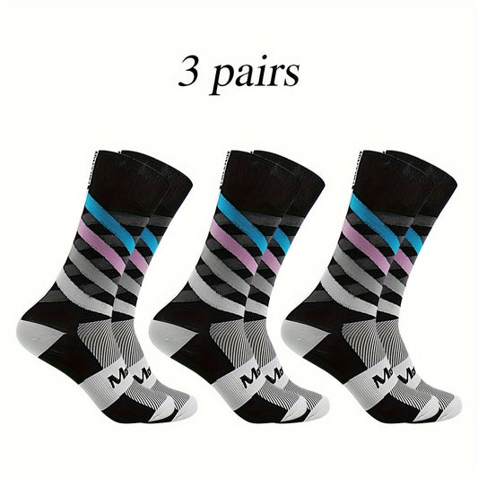 Men's Mid Calf Sport Socks - Sweat Absorbing Nylon Blend - Comfy & Breathable
