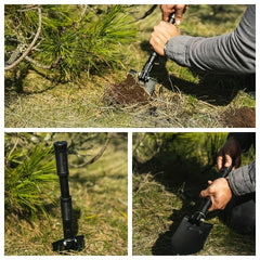 4-In-1 Stainless Steel Folding Survival Shovel for Camping Hiking