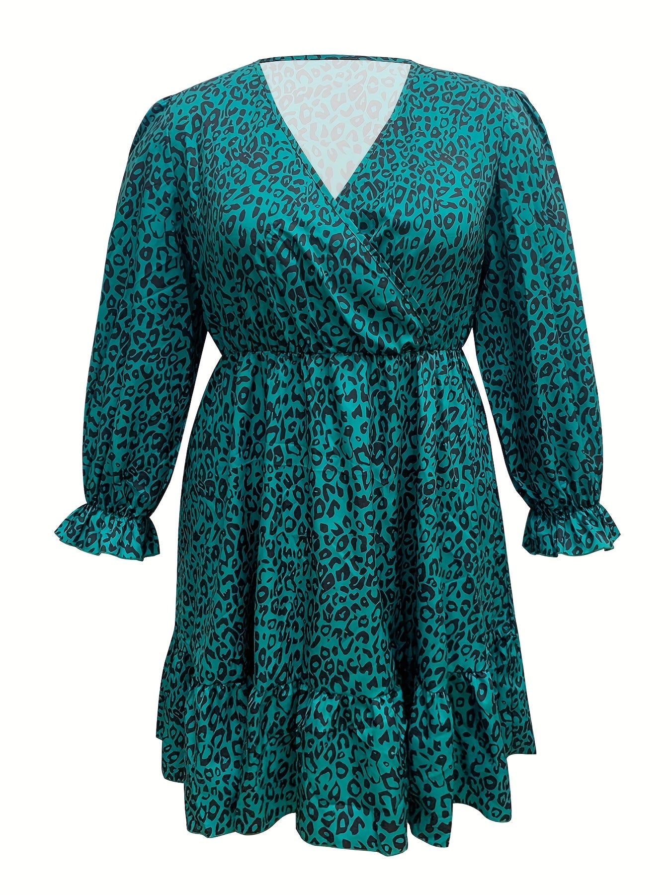  Sexy Leopard Print Long Sleeve Dress