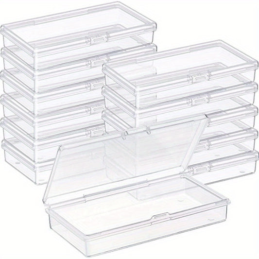 4pcs Plastic Box with Hinged Lid for DIY Crafts and Jewelry