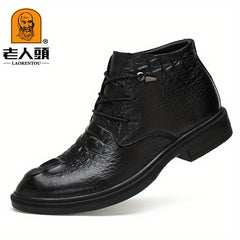 LAORENTOU Crocodile Embossed Oxford Boots