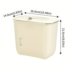 Closet Hanging Trash Can with Lid Household Rubbish Storage Bucket