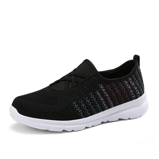 Women's Cross Strap Mesh Flat Shoes Slip On Sports Shoes Lightweight