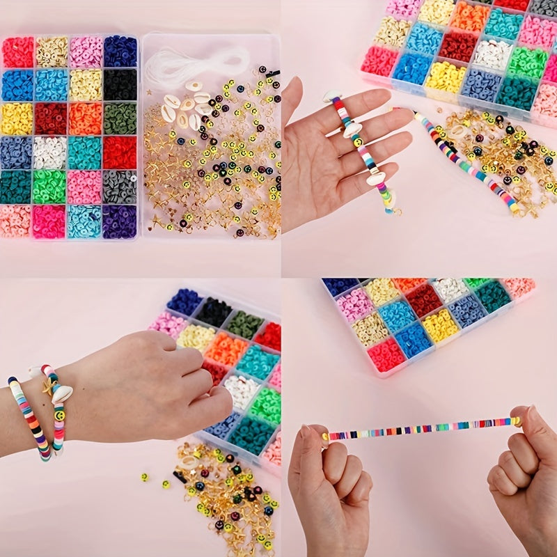 350pcs 6mm Flat Round Polymer Clay Beads for DIY Jewelry Making