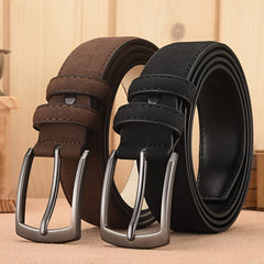 Men's Suede Belt Retro Alloy Buckle Plus Size High End Belt