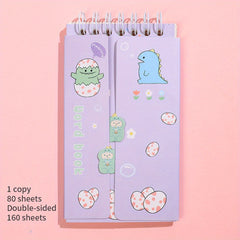 80sheets Double sided Writable Coil Notebook Cartoon Pocket Book