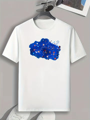 Star Pattern Print Men's Sports Tee