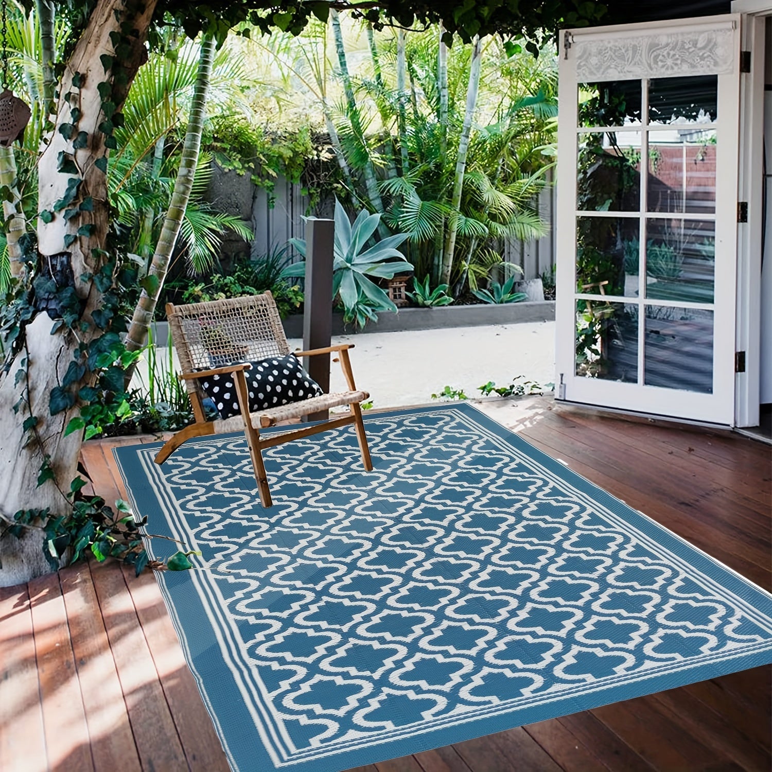 5x8ft Outdoor Rug Carpet Patio RV Camping Waterproof Reversible UV Resistant
