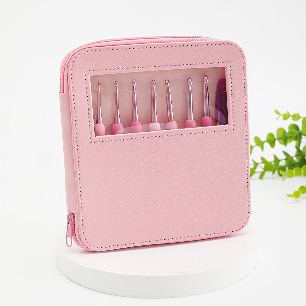 8pcs Thick Handle Sweater Needle Fine Gradient Soft Handle Crochet Set