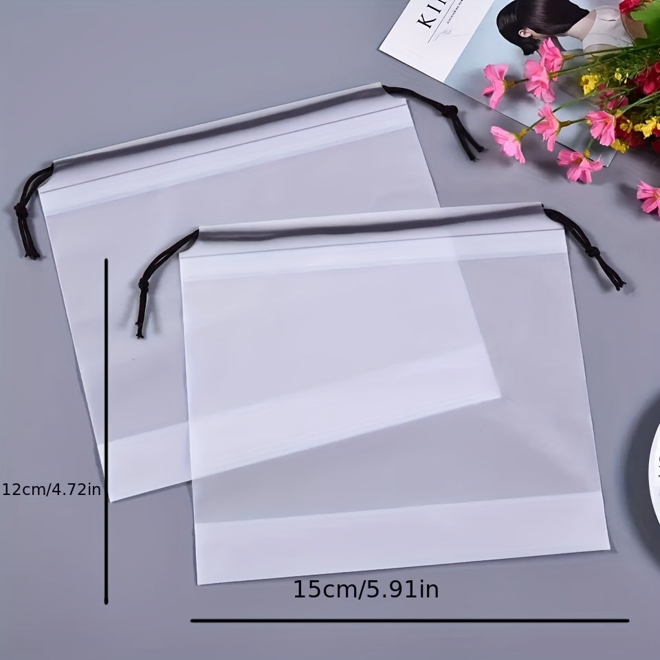 10 Pcs Transparent Shoes Storage Bags Lightweight Drawstring Bags For Travel