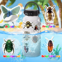 50pcs Insect Vinyl Stickers Waterproof Pack for Water Bottle Laptop Phone