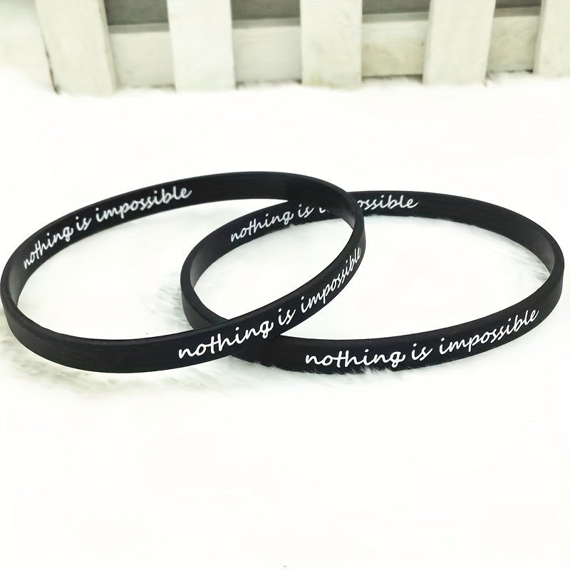 5pc Silicone Bracelets Set Inspirational Rubber Band Wristbands Motivation Jewel
