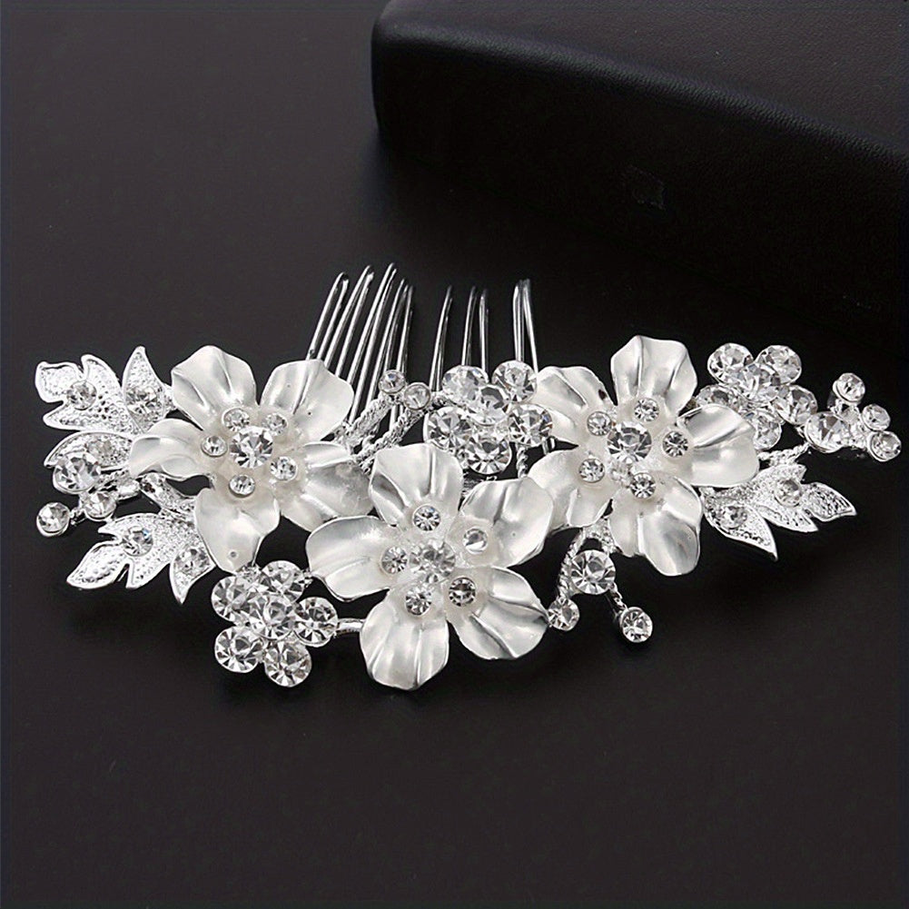 Rhinestone Flower Hair Comb Bridal Hair Accessories