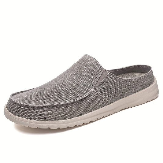 Men's Canvas Mules Lightweight Slip On Comfy Shoes