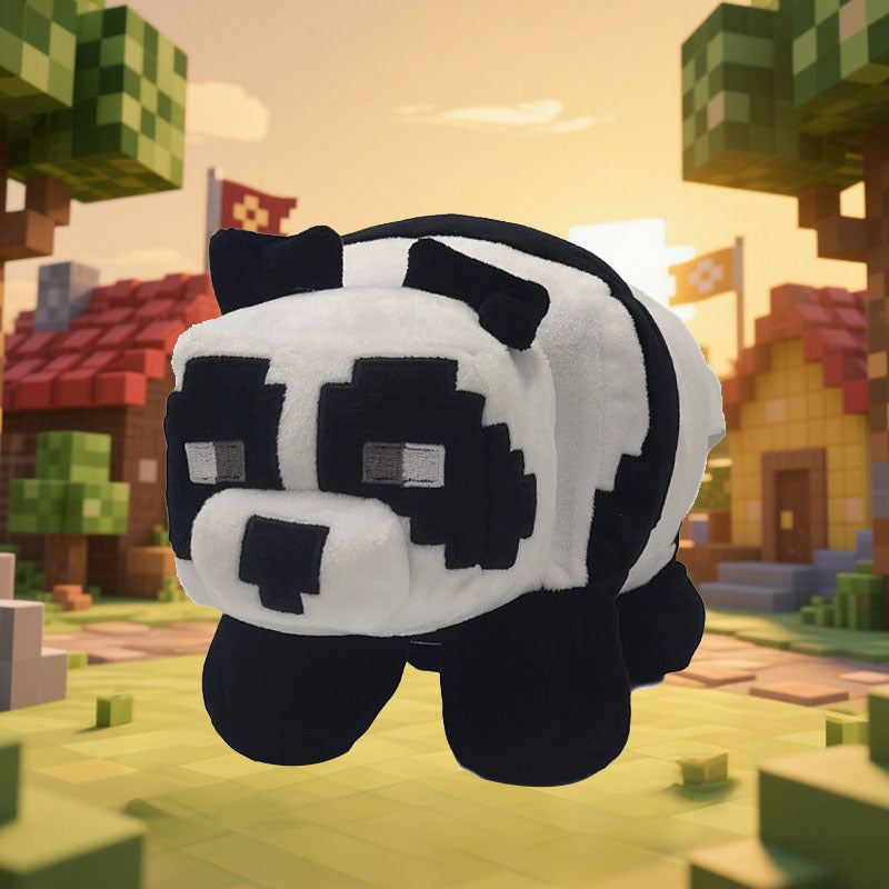 Panda Plush Toy 10 24Inch Pixel Animal Panda Doll Desktop Decoration