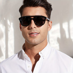 OUWEN Polarized Aviator Sunglasses Men Vintage Shades Green Lenses