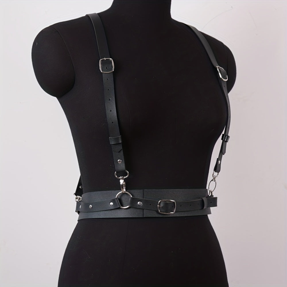  Harness Belt Women Punk PU Leather Waist Belt