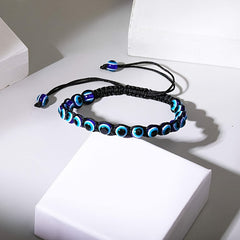 Evil Eye Bead Bracelet Hand Woven Adjustable Drawstring Bracelet