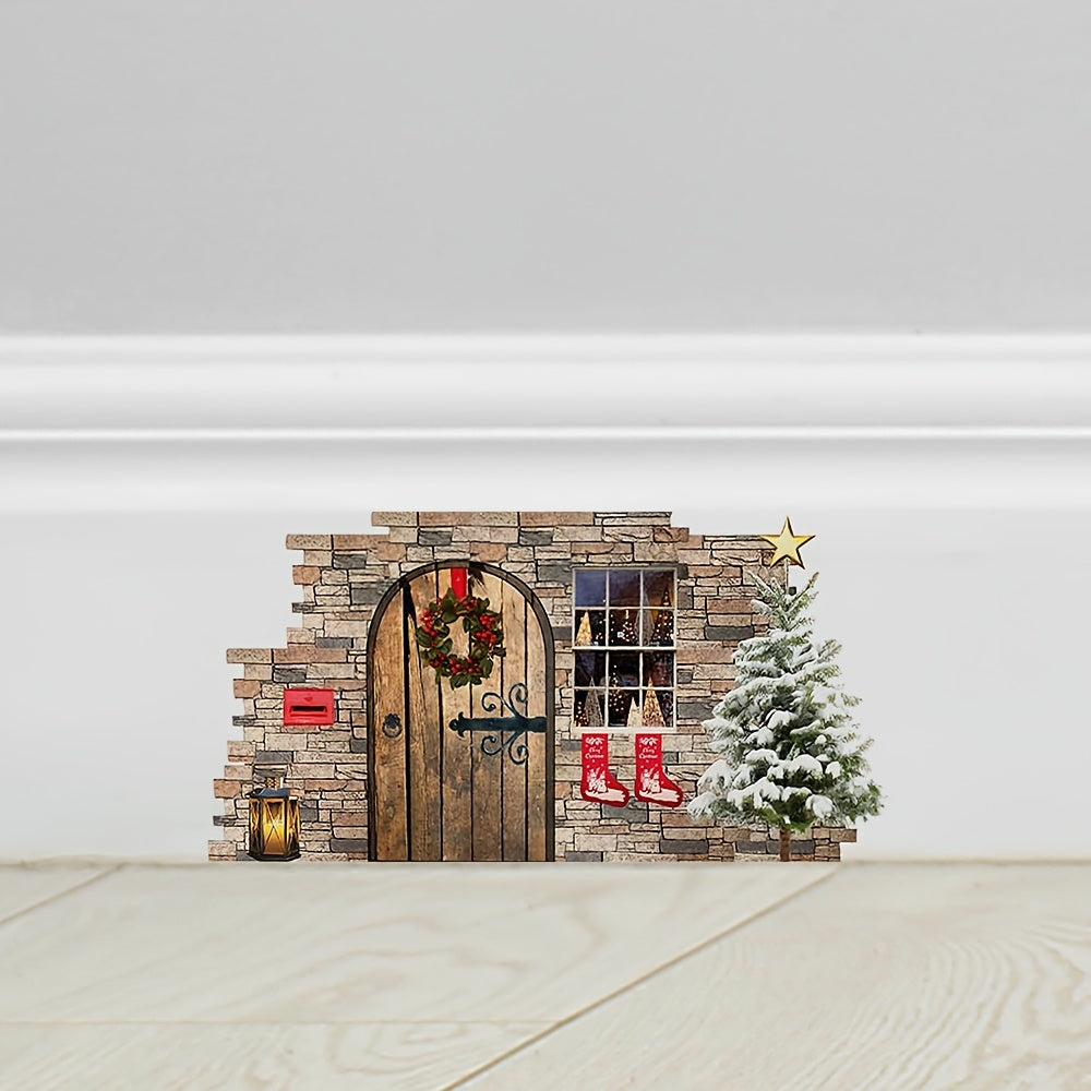 Christmas Elf House Wall Sticker Decor