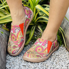Women's Cashew Flowers Pattern Slip On Flat Canvas Shoes