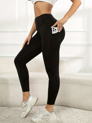 High Waist Yoga Pants With Pockets High Stretch Running Workout Leggings For Wom