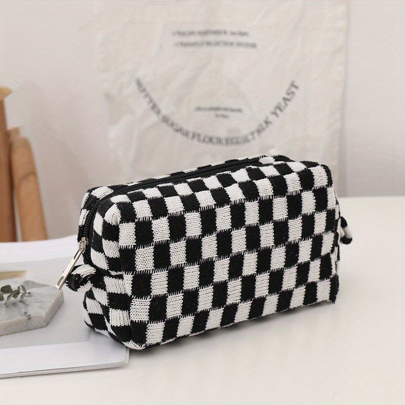 Small Grid Cosmetic Bag Makeup Bag Y2k Accessories Make Up Bag Y2k Purse