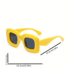 Square Frame Sunglasses Cat Eye Glasses Wide Temple
