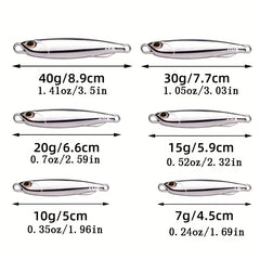 Electroplated Spoon Metal Jigs Fishing Lures with Hooks - 6 Weights 7g to 40g