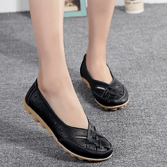 Women's Cross Strap Flat Loafers Hollow Out Slip On Shoes