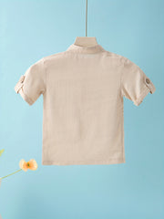 Boys Stand Collar T Shirt Toddler Baby Short Sleeve Casual Top