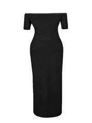 Sexy Plus Cross Letter Print Off Shoulder Dress