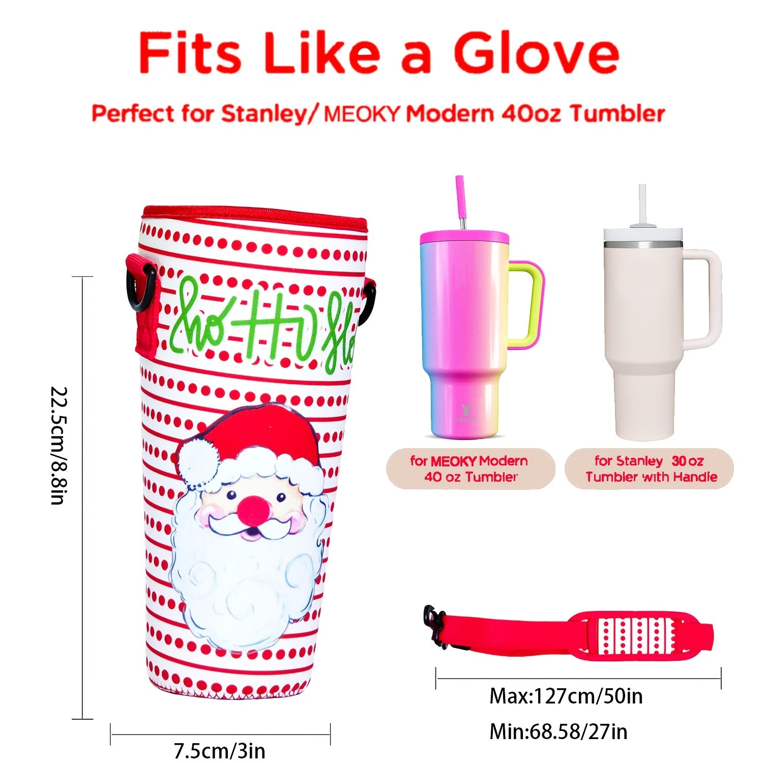 40oz Non-Slip Water Cup Sleeve with Adjustable Strap for Outdoor Sports