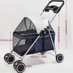 Foldable Pet Stroller For Small And Medium Pets