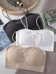 3pcs Girls Solid Bralette Set