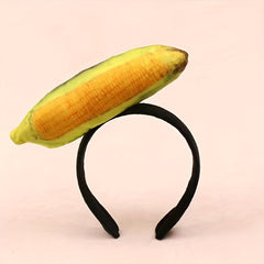 Creative Food Hair Band Hot Dog Corn Carrot Print Headband