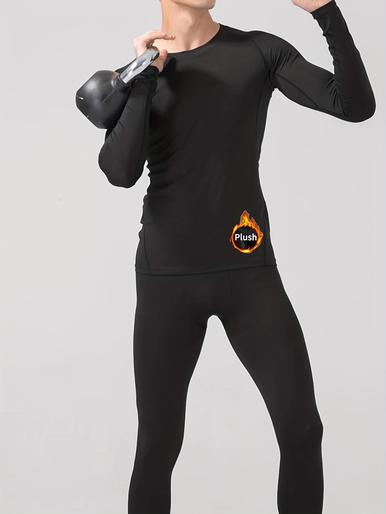 Men's Solid Fleece Sports Top for Fall Winter