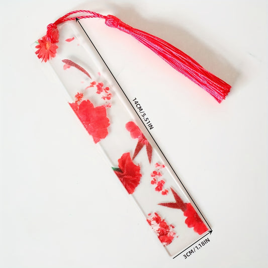 Transparent Acrylic Bookmark Flower Bookmark Student Learning Supplies