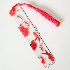Transparent Acrylic Bookmark Flower Bookmark Student Learning Supplies
