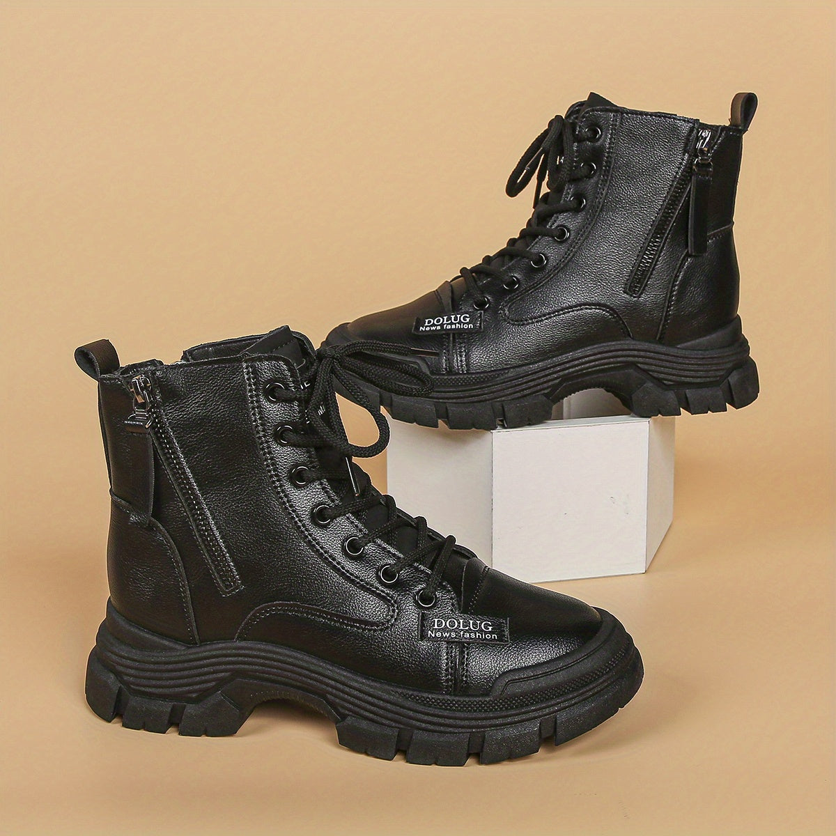Women's Lace-Up Non-Slip Motorcycle Boots