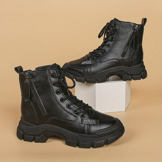Women's Lace-Up Non-Slip Motorcycle Boots