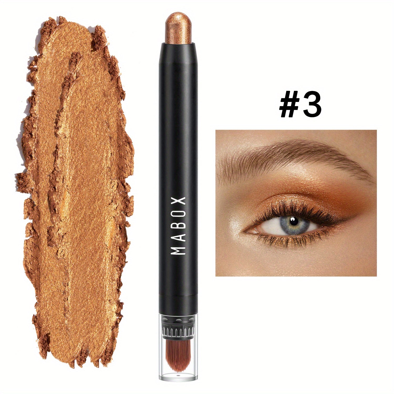 Colorful Pearly Eyeshadow Stick with Brush Head