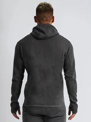 Men's Solid Hooded Zipper Jacket for Spring Autumn