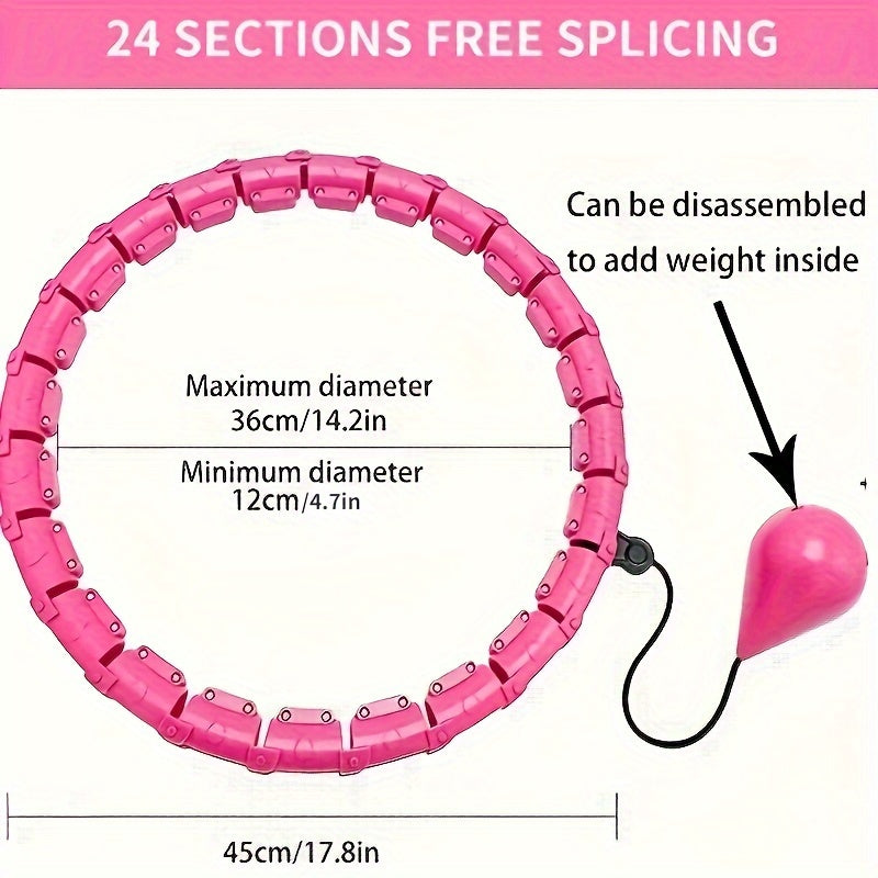 Adjustable 24 Sections Fitness Hoop with Massage Ball